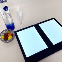Rechargeable LED Rétro-Éclairé Double A4 Page Menu Signe Titulaire Table Tente Affichage pour Restaurant Café Snack Bar pour Articles de Fête
