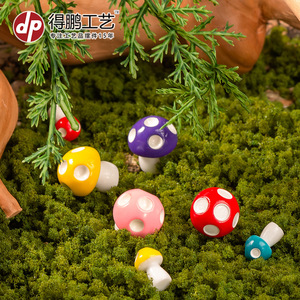 Resin Mushroom Ornament <b>Miniature</b> Garden Decor Handmade Glossy Finish Tabletop Display - Product Image 2