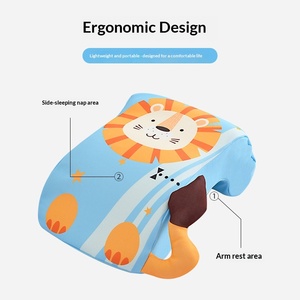 Oreiller d'été en mousse à mémoire de forme avec rembourrage en mousse à mémoire de forme, design visage d'animal de dessin animé amovible et lavable pour les élèves du primaire - Product Image 2