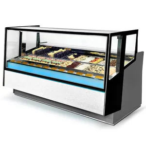 Otomatik ticari 22 tava gelato displaycabinet yeni stil dondurma vitrin büyük üretim