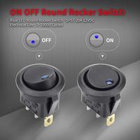 Boîtier à coque ronde de 20mm avec interrupteur à bascule éclairé par LED 12V ON/OFF pour panneaux de tableau de bord de bricolage dans la voiture, le camion et le chariot de golf.