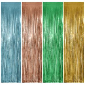 Rideau à franges brillantes en feuille métallique 1 x 2 mètres, décoration de fête, rideau de porte pour aménagement de scène d'anniversaire - Product Image 5