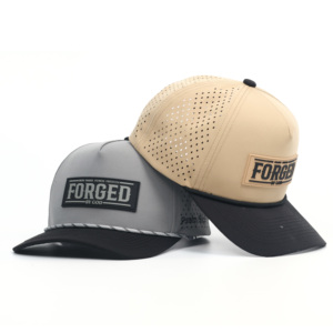 カスタム5パネル刺繍ロゴ入り野球帽 防水レーザーカット穴あきハット - Product Image 5