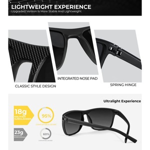 Lunettes de soleil polarisées pour hommes, rectangulaires, à monture intégrale, UV400, légères, pour le sport, la conduite, la pêche, le golf - Product Image 2