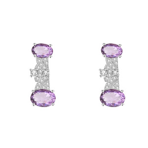 Wholesale 925 Silver Gold Plated Gemstone Stud Earrings Oval Cut Natural <b>Stone</b> Women's Daily Wear Jewelry for Gift - Product Image 1
