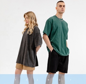 MT2554 Venta caliente Nuevas llegadas Venta al por mayor de peso pesado personalizado 280 GSM 100% Camiseta de algodón Camisetas lavadas - Product Image 6