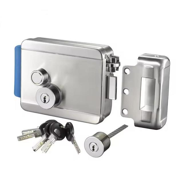 High Quality DC12v Stainless Steel Electric Rim Cylinder Door Locks With Computer Key Electronic Gate Lock for Door Access