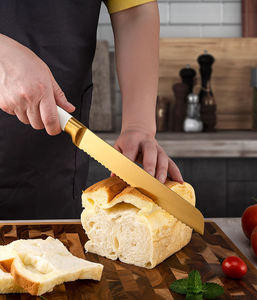 Kitchen Accessories White Coating Hollow Handle 6-piece Luxury Gold <b>Knives</b> Chef <b>Set</b> Metal Kitchen <b>Knives</b> with Block - Product Image 4
