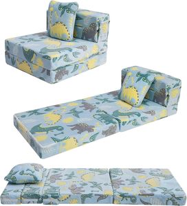 Hiện Đại Phát sáng tri-gấp Sofa giường cho trẻ em chuyển đổi trifold sàn nệm có thể gập lại futon ghế trong phòng chơi vật liệu xốp - Product Image 3