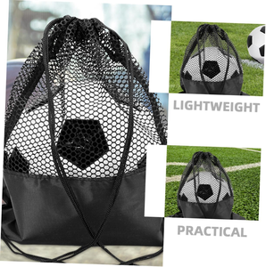 Mochila Deportiva de Nailon con Cordón, Personalizada con Logotipo, Grande, Negra, para Gimnasio, Baloncesto, con Bolsillos de Malla de Poliéster - Product Image 5