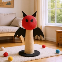 Arbre à chat vertical style petit diable avec griffoir en sisal, aiguiseur de griffes, tout-en-un, léger 1,1 kg, toutes saisons