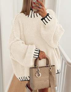 Women's Casual Winter Oversized Pullover Sweaters Long Sleeve Mock Neck Chunky Knit <strong>Slouchy</strong> Solid <strong>Jumper</strong> Tops - Product Image 6