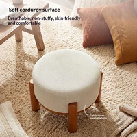 Petit tabouret bas moderne et minimaliste en bois massif rembourré, banc marchepied, siège de table basse, chaise d'appoint de salon, ottoman de canapé
