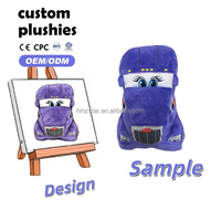Peluche personnalisée en forme de voiture de dessin animé, Kawaii, douce et mignonne, cadeau pour enfants, mascotte de fête, jouet promotionnel pour entreprise