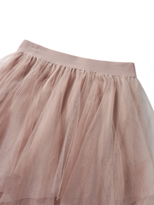 Jupe tutu en tulle pour femmes, ourlet irrégulier, couleur unie, multicouche élastique, jupe princesse en maille pour la plage, la fête et le streetwear. - Product Image 3