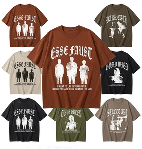 T-shirt unisexe avec imprimé poitrine, style gothique, en coton pur épais, taille unique, en stock - Product Image 1