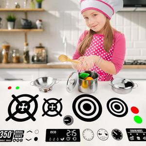 Autocollants de remplacement imperméables pour cuisine jouet, autocollants pour cuisinière, four, brûleur à gaz, décoration de cuisine jouet - Product Image 2