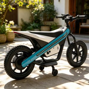<span class=keywords><strong>Moto</strong></span> électrique pour enfants avec roues d'apprentissage, cadre lumineux LED, vélo électrique rechargeable pour garçons et filles de 6 ans et plus - Product Image 4