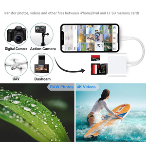 3 en 1 Lightn-ing Plug and Play Transferencia de datos rápida Cámara de rastreo digital Lector compatible con tarjeta SD CF TF para iPhone - Product Image 5