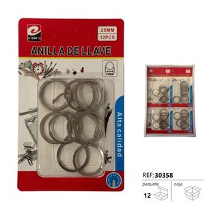 Anilla De Llave 25Mm 12Pcs Alta Calidad Metal Key Ring - Product Image 2