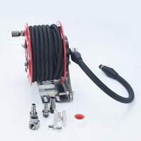 Dévidoir de tuyau de compresseur d'air tout-terrain robuste à enroulement automatique pour gonflage de pneus, fixation murale ou sur barre de protection pour usage tout-terrain et lavage de voiture