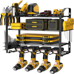 Aggiornamento per stoccaggio a parete in metallo resistente per Garage e stoccaggio in acciaio supporto per trapano a piastre e <span class=keywords><strong>Organizer</strong></span> porta attrezzi facile da montare - Product Image 5