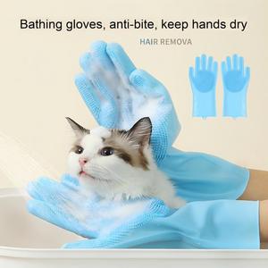 Gants de bain pour animaux de compagnie, anti-rayures, anti-morsures, <span class=keywords><strong>brosse</strong></span> de toilettage pour chiens et chats, gants de nettoyage et de massage longs pour Teddy <span class=keywords><strong>Golden</strong></span> <span class=keywords><strong>Retriever</strong></span> - Product Image 4