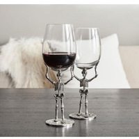 Ensemble de quatre verres à vin rouge squelette Halloween fait à la main en métal fantôme coquetiers pour vin blanc pour festival fantôme Halloween
