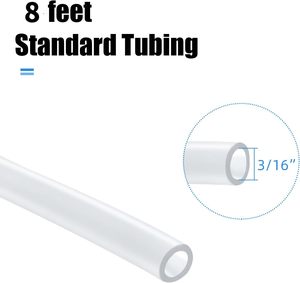 Kunststoff-Aquariumschlauch 8 Fuß Luftschlauch Standard 3/16 Zoll Luftleitung für Fischbecken-Luftpumpe Hydroponik Teich Transparent - Product Image 2