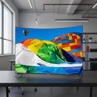 Téléviseur LED intelligent incurvé 4K UHD de 55 pouces avec Android, Wi-Fi, cadre métallique, écran LCD grand format, idéal pour le divertissement à domicile