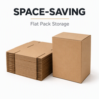Boîte en carton ondulé à fond plat réutilisable et écologique avec logo personnalisé, boîte d'expédition en kraft imprimée OEM, emballage à fond à fermeture rapide