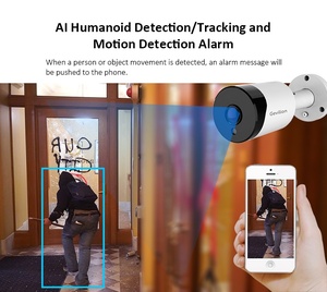 كاميرا أمان IP66 مقاومة للماء بدقة 5 ميجابكسل مع صوت ثنائي الاتجاه ورؤية ليلية، كاميرا رصاصية بانورامية بزاوية 180 درجة - Product Image 4