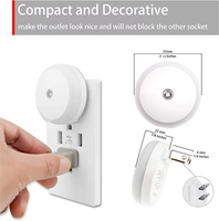 Veilleuse LED intelligente avec capteur de mouvement-Applique murale ABS enfichable blanc chaud pour chambre à coucher maison cuisine salle de bain hôtel