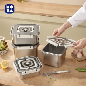 Đa-Chức Năng Thép Không Gỉ Thực Phẩm Lưu Trữ Hộp Lâu Dài Con Dấu Crisper Nhà Bếp Container Cho Bánh Mì Lưu Trữ Cho Đảng Sử Dụng - Product Image 2