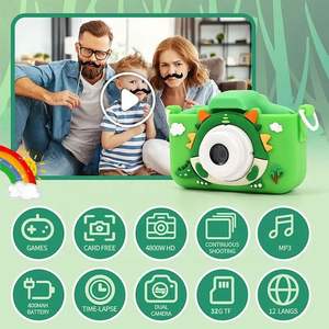 Mini caméra pour enfants X12S, 2 pouces, 1080P, caméra vidéo numérique de dessin animé dinosaure avec angle large de 180° et prise en charge OTG - Product Image 2