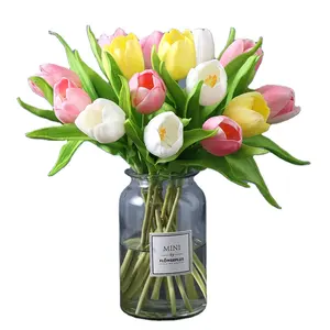 Hochwertige PU künstliche Kunststoff blume runde Kopf Tulpe dekorative künstliche Frühlings blumen Tulpe für Home Wedding Decoration