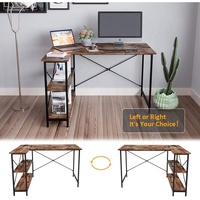 Bureau d'ordinateur moderne en forme de L, petit meuble d'angle, Table de bureau, pour la maison, avec étagère, offre spéciale