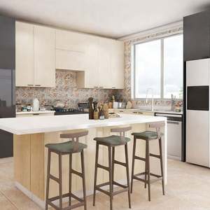 Solid Wood Paint Manufactured Cheap Melamine Floor to Ceiling Borcci Shaker <b>Door</b> From China Frameless Kitchen <b>Cabinet</b> - Product Image 5