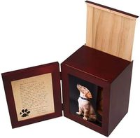 Urne de cercueil en bois massif pour animaux de compagnie avec cadre photo commémoratif Boîte de rangement de cercueil funéraire pour le souvenir des animaux