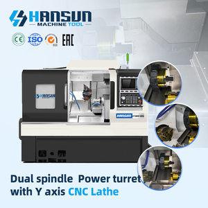 เครื่องกลึงซีเอ็นซีแนวนอนแบบแกนหมุนคู่ HANSUN HTX800-8DIY คุณภาพดี ควบคุมการทำงานระดับกลาง 4 แกน - Product Image 1