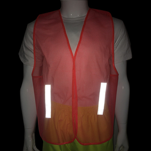 Gilet de sécurité haute visibilité CITICITY léger rouge pour la construction, en maille polyester personnalisée avec bande réfléchissante en PVC - Product Image 5