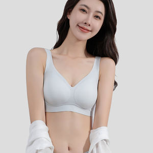 Sujetador sin costuras de <span class=keywords><strong>amino</strong></span>ácidos con copas fijas, tirantes anchos inalámbricos finos para los hombros, sujetador de gelatina Estilo Chaleco Sexy, lencería cómoda - Product Image 4