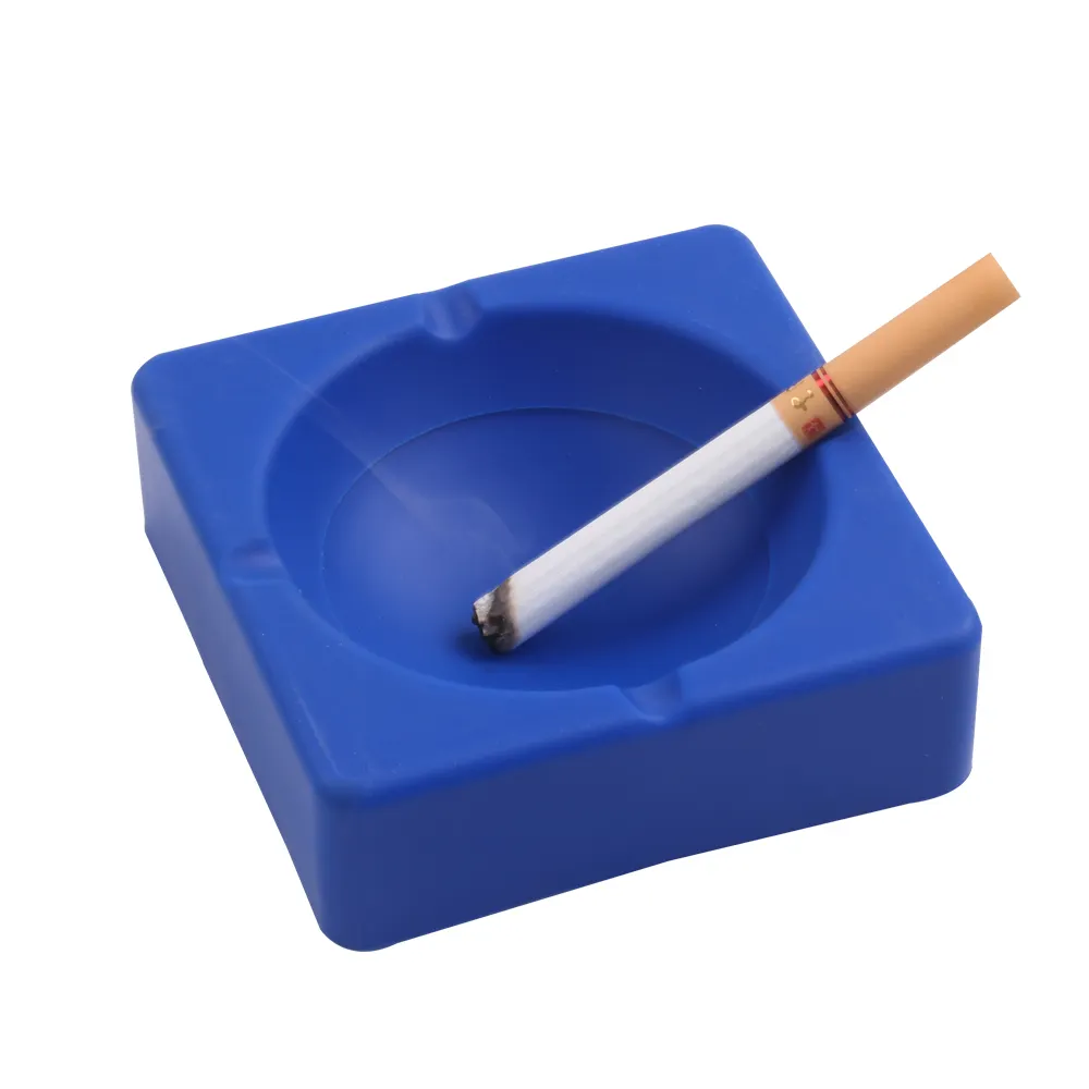 गर्मी प्रतिरोधी पोर्टेबल अटूट टेबलटॉप सिलिकॉन ऐशट्रे दौर धूम्रपान सामान
