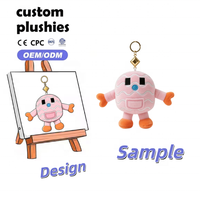 Porte-clés en peluche personnalisé, poupée en peluche, porte-clés mignon avec logo, accessoire en peluche d'arts martiaux, cadeau promotionnel en gros, support de clés en peluche
