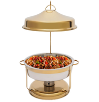 Chauffe-Plats BOSAI en Acier Inoxydable 201 Doré pour Buffets, Maintien au Chaud Continu, Idéal pour Restaurants, Hôtels, Mariages et Banquets
