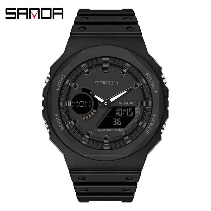 SANDA 6016 Fashion Casual Quartz Women's Watches Luxury Watches For Men Digital 5ATM Waterproof Female Clock Relogio Feminino