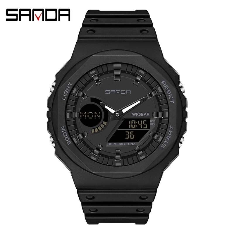 SANDA 6016 Fashion Casual Quartz Women's Watches Luxury Watches For Men Digital 5ATM Waterproof Female Clock Relogio Feminino