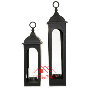 <b>Black</b> Finished Decorative European Style Aluminium Floor <b>Lantern</b> for Wedding Decor Best Seller - Product Image 1