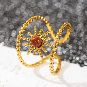 18K Vàng titan thép retro phong cách thép không gỉ nhẫn bán buôn mở không thấm nước thời trang vòng cho Unisex hợp thời trang vòng - Product Image 5