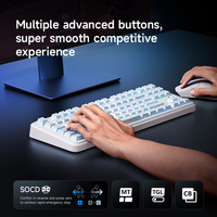 MCHOSE Keyboard mekanis nirkabel K87S, Gaming kabel kustom gigi biru tiga Mode Gasket Full-Key dapat ditukar kantor